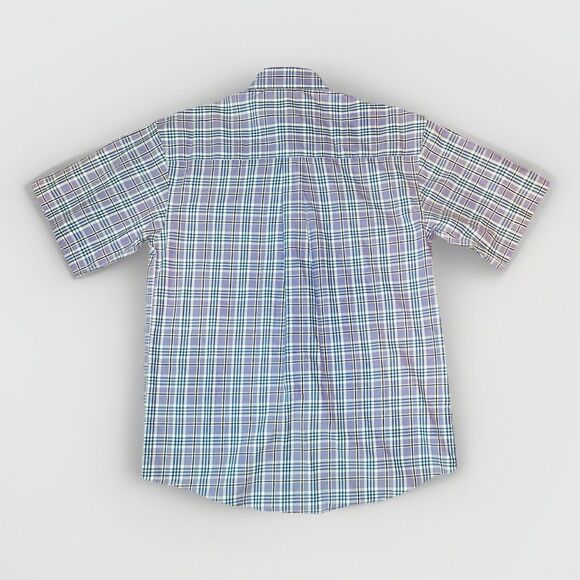 Wrangler George Strait Western‎ Purple Plaid Short Sleeve Button Up Men's MEDIUM - Picture 2 of 8